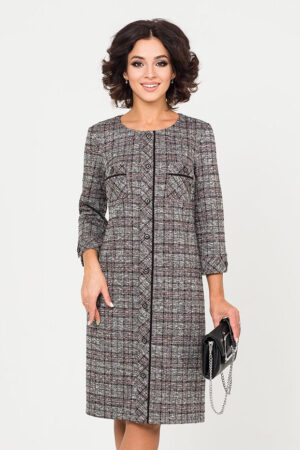 Платье Адриана  (54)серая клетка