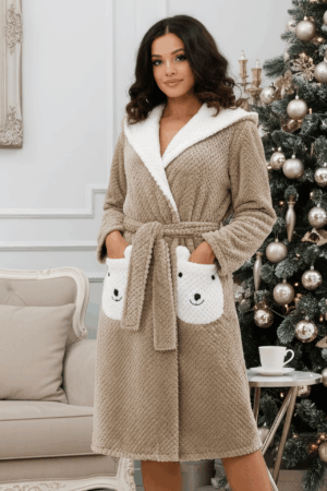 Халат с мишками Тедди (46-52) бежевый